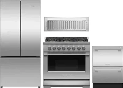 4 Piece Package Includes Refrigerator, Range, Hood And Dishwasher